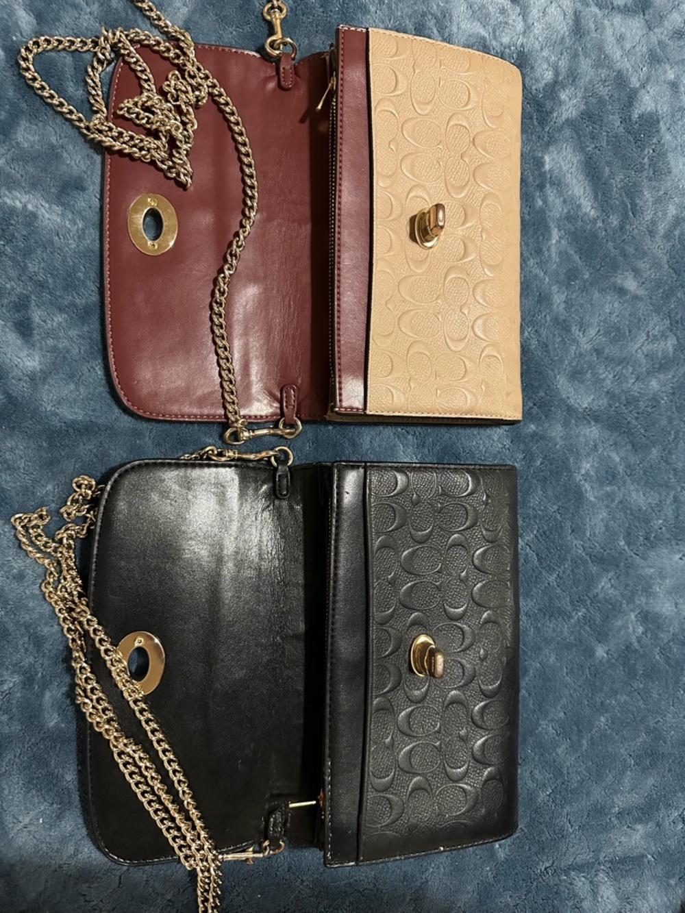 Coach Crossbody Wallets in Beige and Black with Gold Chain $80 EACH - Picture 2 of 3
